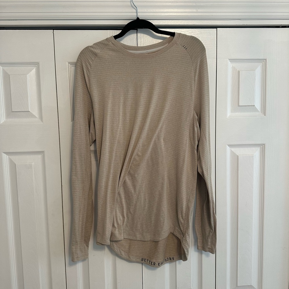 Men’s Lululemon Drysense LS Shirt L beige